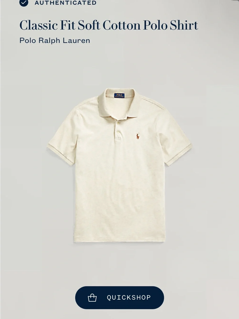 Ralph Lauren Cream Polo Shirt with Signature Pony